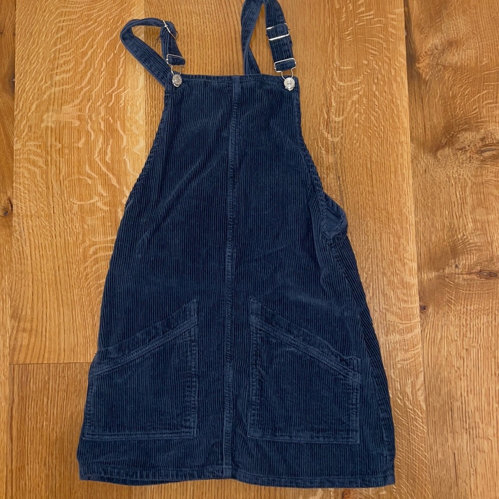 Corduroy overall dress.
